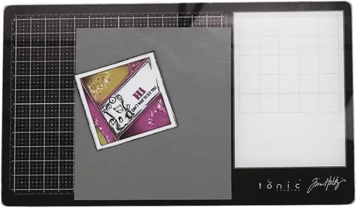 Vista 4 de Tim Holtz Media Grip Mat – Almohadilla de silicona antideslizante reutilizable para estampar, entintar y hacer manualidades – Compatible