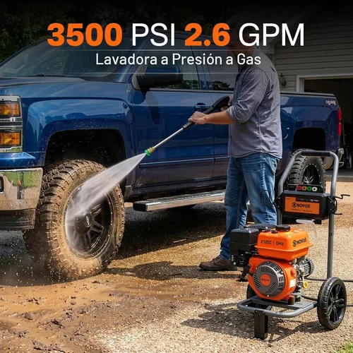 Vista 2 de NOVUS Gas Pressure Washer 3500 PSI 2.6 GPM, 212cc Gas Engine Power Washer