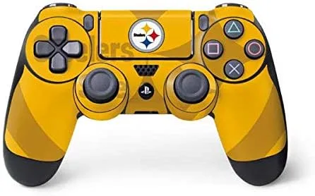 Vista 10 de Skinit Calcomanía para juegos compatible con el controlador de PS4, diseño desgastado con licencia oficial de los Pittsburgh Steelers de la NFL