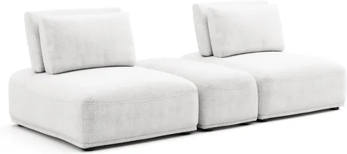 Vista 41 de Furniture of America Tatiana Modern Boucle - Sofá modular de 2 plazas con respaldo ajustable para sala de estar, oficina, combinación libre Boucle