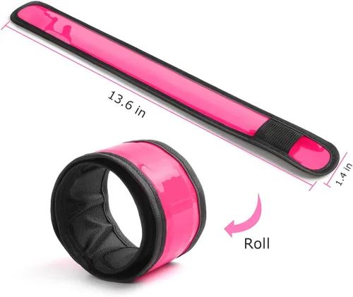 Vista 3 de esonstyle Pack of 6 LED Light Up Band Slap Bracelets Night Safety Wrist Band for Cycling Walking Running Concert Camping Outdoor Sports