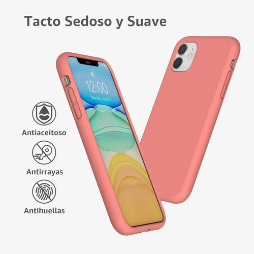 Vista 6 de Funda de silicona líquida compatible con iPhone 11, color coral
