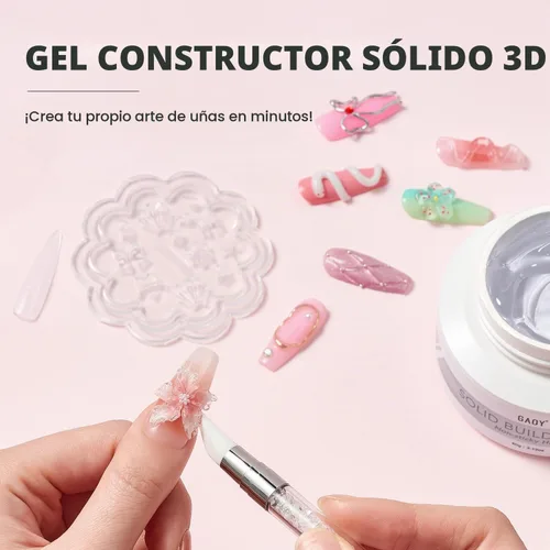 Vista 2 de GAOY Gel constructor sólido para uñas de 60g, gel duro no pegajoso para manos de 3D esculpido para tallado artístico, modelado y extensión