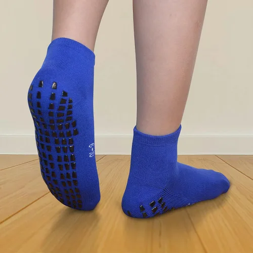 Vista 5 de Calcetines antideslizantes de agarre para niños (4 a 16 años), calcetines deportivos acolchados para hospital para niños y niñas