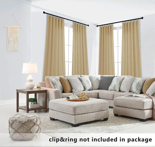 Vista 61 de KOUFALL Juego de 2 cortinas de puerta francesa, cortinas de lino para puerta/ventana, cortina transparente boho para cristal lateral delantero