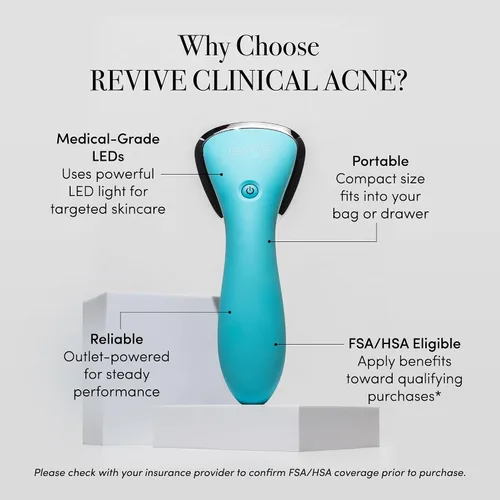 Vista 4 de ReVive - Dispositivo clínico para acné, varita de luz roja y azul para brotes, herramientas de acné autorizadas por la FDA, herramientas faciales
