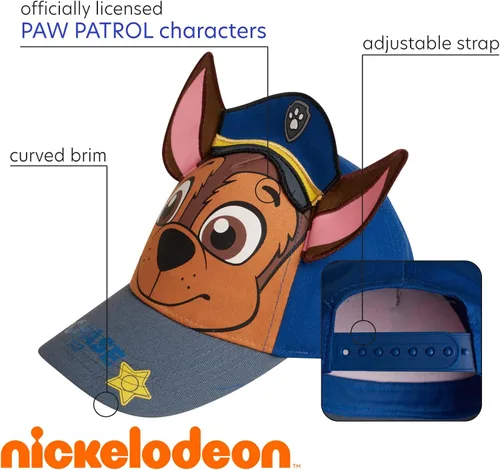 Vista 2 de Nickelodeon Paw Patrol - Gorra de béisbol de algodón con orejas 3D para niños Chase Marshall bebé