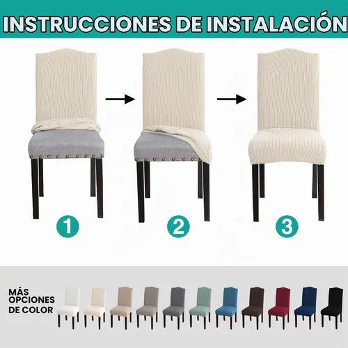 Vista 5 de Turquoize - Fundas para sillas de comedor - Elásticas, extraíbles, juego de 2 - Fundas protectoras para sillas Parson de comedor para hogar, hotel