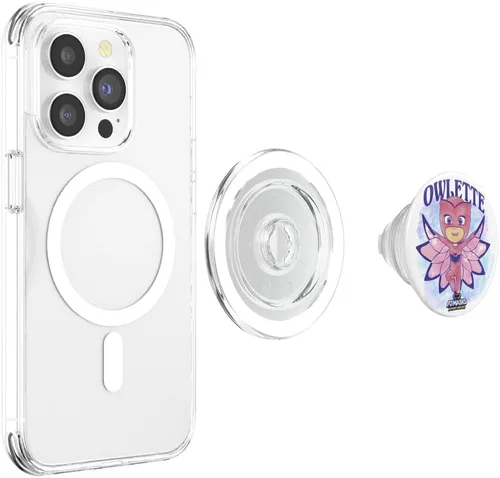 Vista 4 de PJ Masks Power Heroes Owlette - Logotipo de cuerpo completo con diseño de acuarela PopSockets MagSafe PopGrip para iPhone