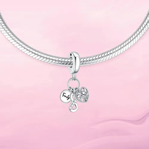 Vista 2 de VALGACLS Dijes de plata de ley 925 con forma de corazón para pulseras y collares, día de San Valentín, día de la madre, joyería para mujer