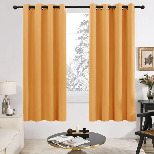 Vista 80 de Deconovo Cortinas opacas 100% con forro negro, cortinas con ojales aisladas térmicamente que reducen el ruido, doble capa para oscurecer