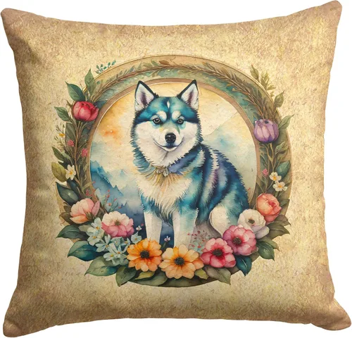 Vista 122 de Caroline's Treasures DAC2072PW1414 Affenpinscher and Flowers - Almohada decorativa de tela, lavable a máquina, para interiores y exteriores