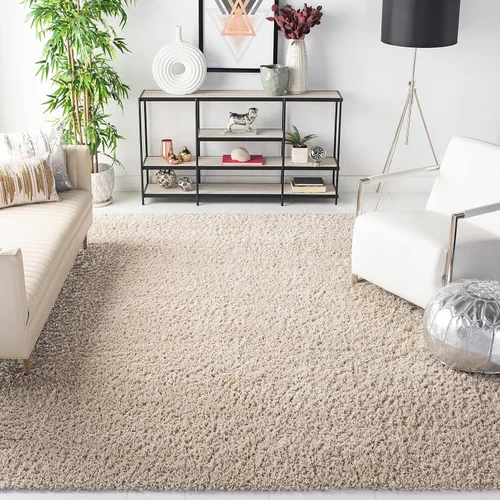 Vista 37 de SAFAVIEH - Colección August Shag, tapete decorativo, 2 x 5 pies, diseño sólido, beige, no desprende pelusa y fácil de cuidar, 1.5 pulgadas