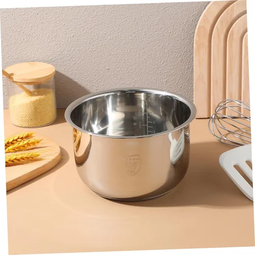 Vista 3 de Luxshiny Olla de arroz interior olla de cocina de acero inoxidable interior ollas 2l antiadherente olla de arroz contenedor para tradicional