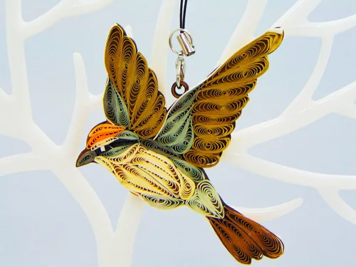 Vista 14 de Colección Quilling Bird Lovers – Adornos de quilling hechos a mano para amantes de los animales, decoraciones para el hogar y días festivos, dijes