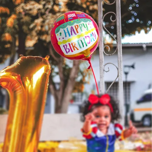 Vista 8 de 24 piezas de globos de aluminio de feliz cumpleaños de 45 cm redondos de helio flotantes de mylar, globos inflables para suministros de decoración