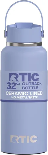 Vista 23 de RTIC - Botella de agua Outback de 32 oz (1 L), con revestimiento de cerámica, aislada, de acero inoxidable, doble pared con aislamiento al vacío