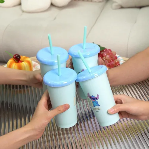 Vista 8 de MINISO Disney Lilo & Stitch - Tazas de café helado de 16 onzas con tapas