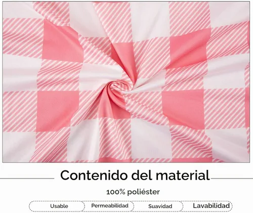 Vista 3 de Whaline Fundas para sillas a cuadros de búfalo, fundas para sillas de color rosa y blanco, protector de asiento elástico extraíble para el día