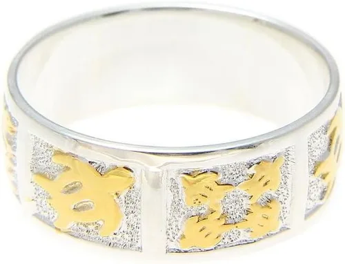 Vista 3 de Arthur's Jewelry Colcha de tortuga honu hawaiana 925 hawaiana de 2 tonos chapada en oro amarillo de 0.315 in, anillo tamaño 3 a 14