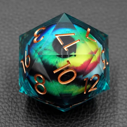 Vista 15 de Liquid Core - Dados gigantes de 1.97 pulgadas, dados de mazmorras y dragones hechos a mano con caja de regalo. RPG poliédrico D20 de 1.969 in
