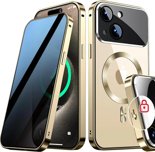 Vista 30 de Funda magnética de privacidad para iPhone 13 Pro, protección completa de la cámara, color negro [Mechanical Lock][Compatible with MagSafe]