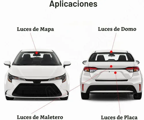Vista 3 de Xpismii Paquete de 6 piezas de 6000 K Corolla LED de luz interior blanca de repuesto para Toyota Corolla 2003-2012 2013 2014 2015 2016 2017 2018