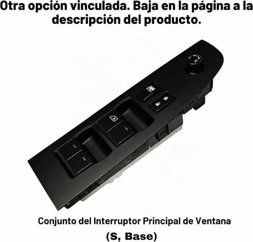 Vista 2 de Interruptor maestro de ventana para Nissan Altima Sedan S 2007-2012, Base (25401-ZN40B, alimentación, control, botón)