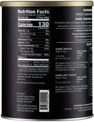 Vista 2 de Ghirardelli Chocolate negro y cacao - Polvo molido dulce, chocolate, 3 libras
