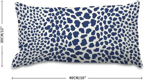 Vista 3 de Throw Pillowcase Navy Cheetah Leopard Print Animal Rectangular Cushion Cover Animal Background Decorative Pillow Home Cotton Linen 12x16 Elegant