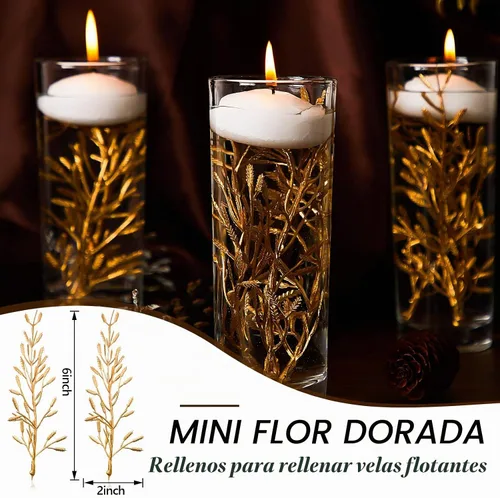 Vista 2 de WILLBOND 30 piezas de flores artificiales para velas flotantes, flores flotantes, rellenos de jarrones para centros de mesa, mini relleno de flores