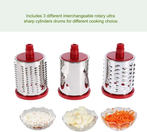 Vista 8 de Rallador manual de verduras con 3 cuchillas giratorias de acero inoxidable