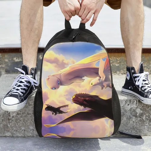 Vista 8 de Mochila de anime de viaje para mujeresniños, mochila informal cómoda, mochila escolar