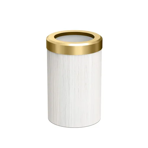 Vista 15 de Gatco Cubo de basura pequeño con tapa, redondo de acero inoxidable de 3 galones, debajo del fregadero, latón cepillado, para baño, dormitorio