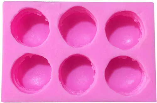 Vista 2 de Molde de silicona para macarrón de 6 agujeros, suministros de molde para hornear chocolate (color aleatorio)