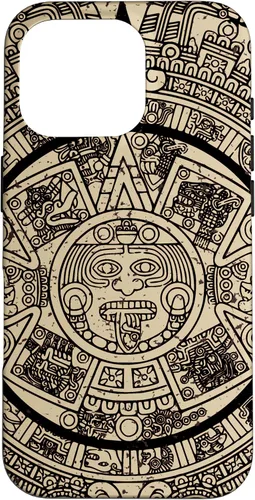 Vista 20 de Funda para iPhone 16 Mexican Aztec Sun Stone Maya Calendar VII