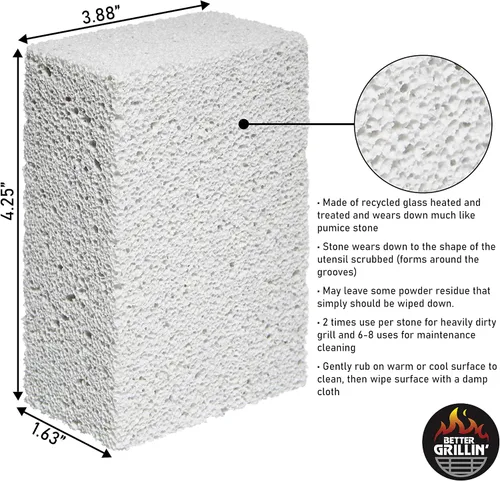 Vista 2 de Better Grillin - Bloque de ladrillos de limpieza para parrilla de piedra Piedra de plancha Bloque de limpieza de piedra para parrilla