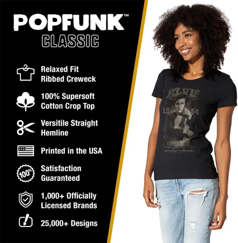 Vista 4 de Popfunk Camiseta clásica Elvis Presley 1954 para mujer