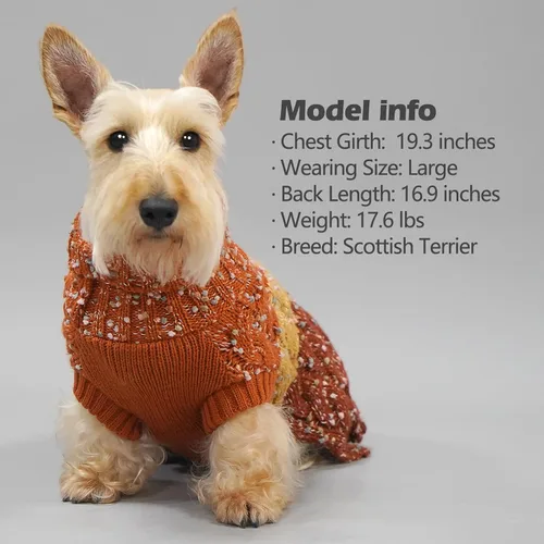 Vista 7 de KYEESE Suéteres para perros pequeños, suéter para mascotas con bloques de color macho, suéter para mascotas con hilo mullido, suéter de punto