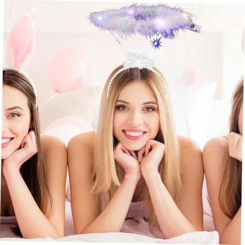Vista 9 de 2Pcs angel headband white headband costume christmas headband fairy hair band adult Costume Headbands