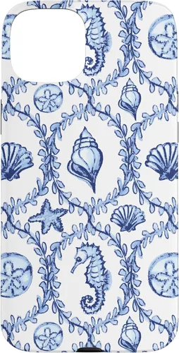 Vista 9 de Funda náutica para iPhone 12 Pro Max Coastal Nieta Preppy Shells náutica blanca azul mar