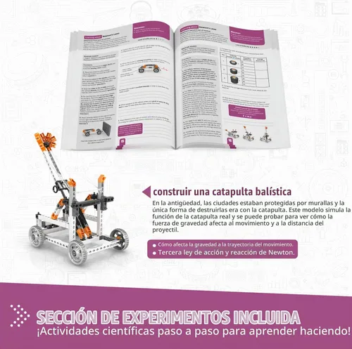 Vista 5 de Engino Discovering STEM juego de construcción leyes de Newton inercia, impulso, cinética y energía potencial