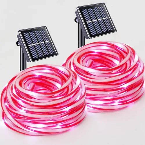 Vista 10 de YEGUO Luces naranjas para Halloween, paquete de 2 cuerdas de 100 luces LED de 33 pies cada uno, 8 modos de luces de hadas en tubo transparente