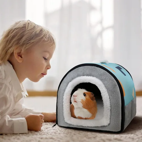 Vista 5 de Pet Soft Refugio para Cobayas, Cama Lavable para Cobayas Cómoda Casa Cueva para Animales Pequeños Accesorios para Conejos, Hámsteres, Ratas