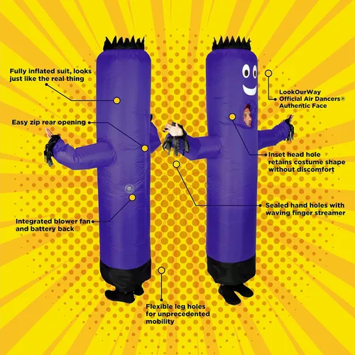 Vista 2 de LookOurWay Disfraz inflable de tubo de aire bailarín, para hombre