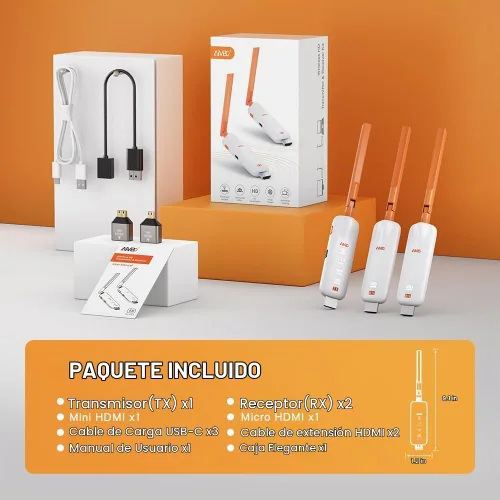 Vista 9 de TIMBOOTECH Receptores y transmisores inalámbricos HDMI 2 con pantallas LED