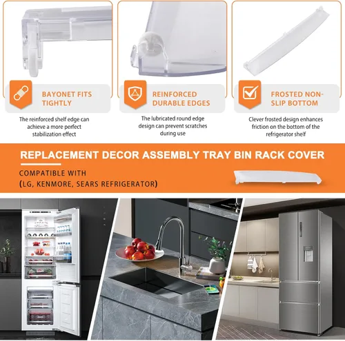Vista 5 de ACW74118102 - Bandeja de montaje decorativa de repuesto directo para LG, Kenmore, refrigerador Sears, número de pieza ACW74118102 reemplaza