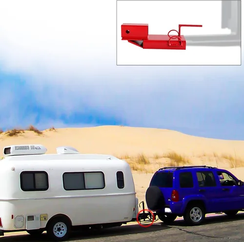 Vista 7 de Accesorio de enganche de remolque para montacargas, adaptador de remolque receptor de 2 pulgadas con cadena roja