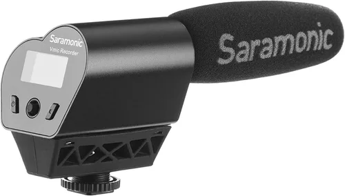 Vista 2 de Saramonic VMIC - Micrófono de video súper cardioide con grabadora de audio incorporada para cámaras DSLR