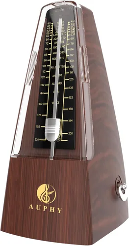 Vista 6 de Metrónomo mecánico con campana de acento, forma clásica, ritmo preciso, múltiples modos de ritmo, adecuado para piano, guitarra, batería, violín